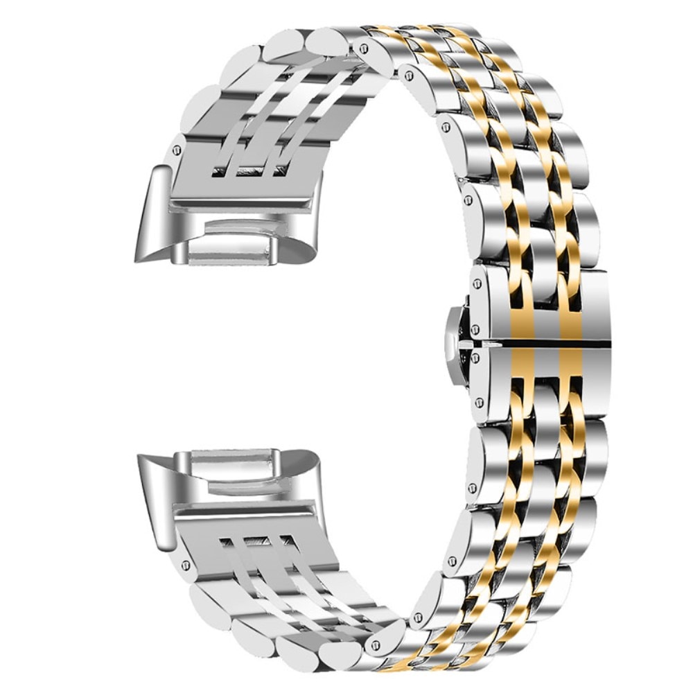 Bracciale in acciaio inossidabile Fitbit Charge 6 Silver/Gold