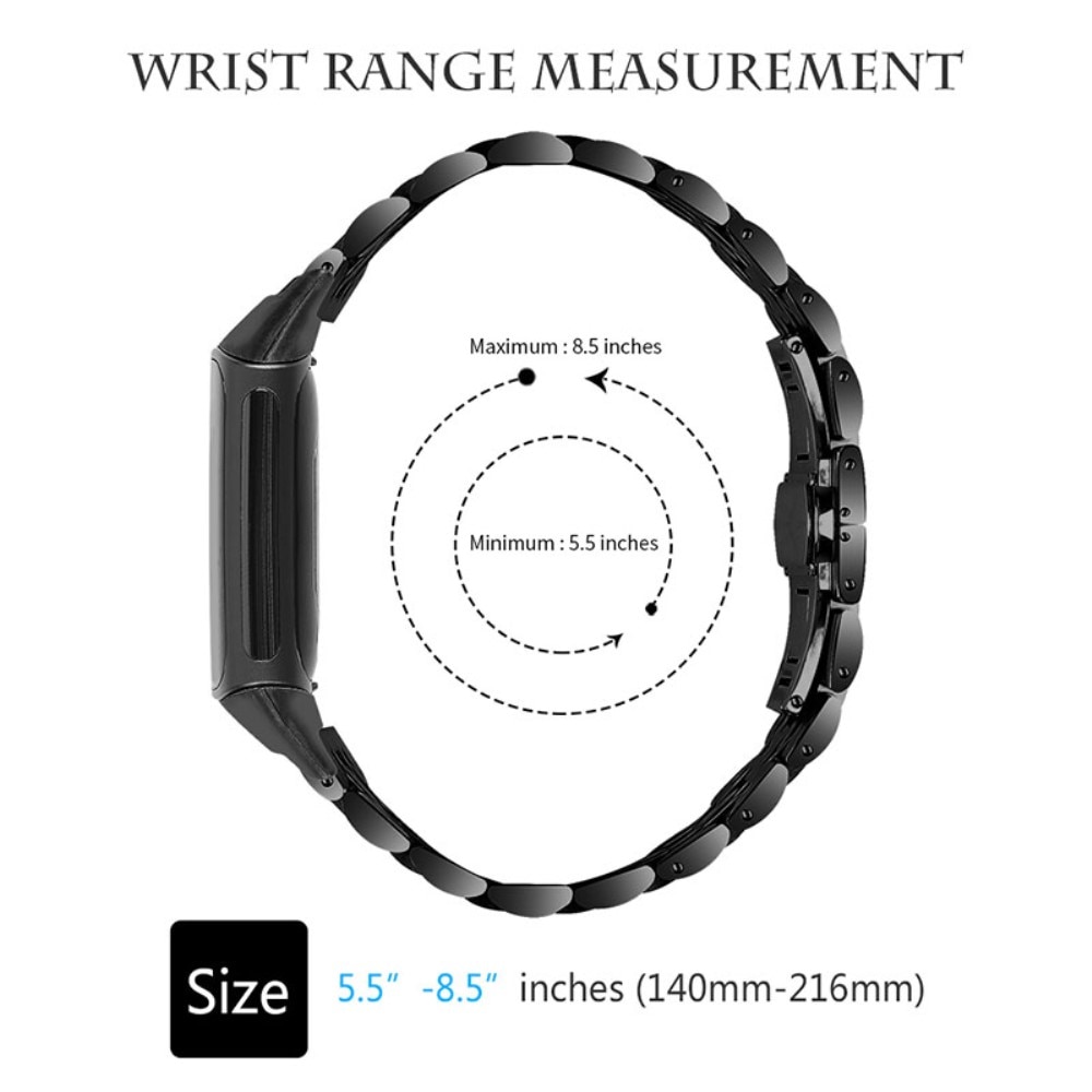 Bracciale in acciaio inossidabile Fitbit Charge 6 Nero