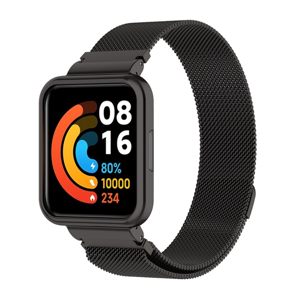 Cinturino con cover milanese per Xiaomi Redmi Watch 2 Lite, nero