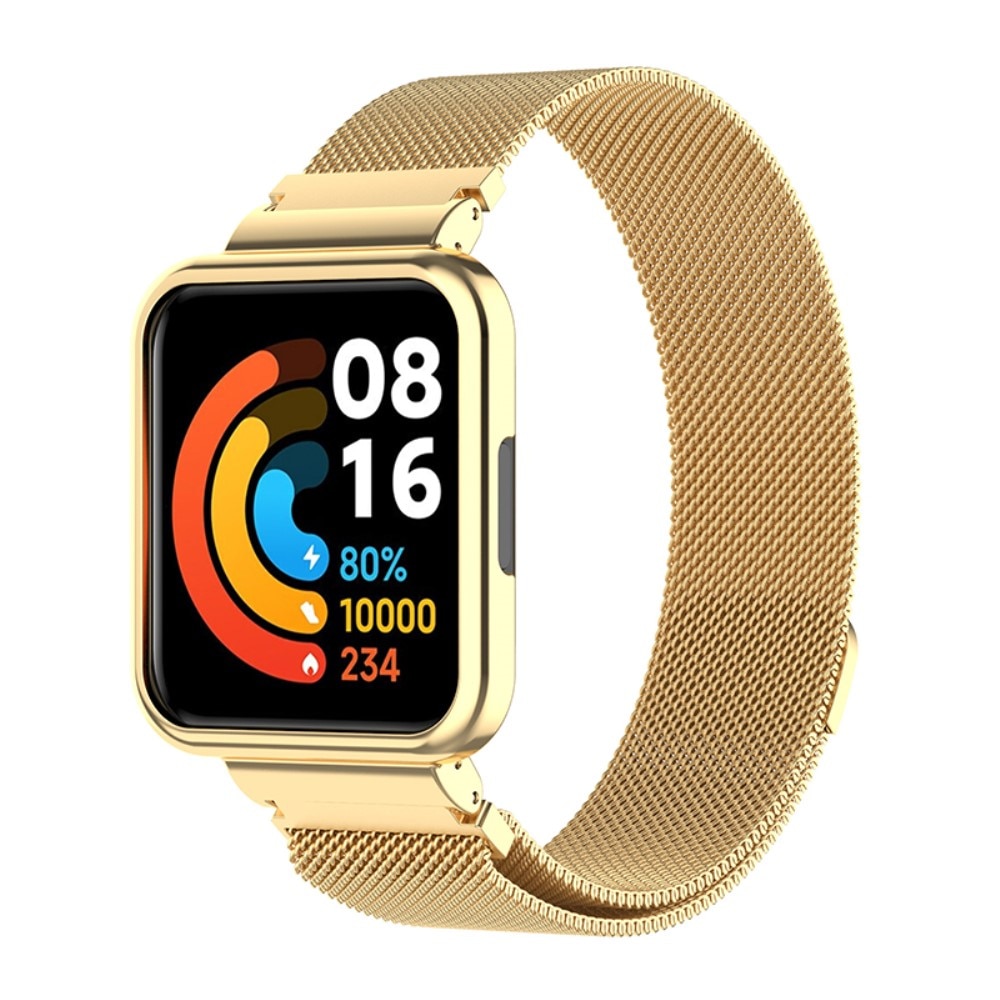 Cinturino con cover milanese per Xiaomi Redmi Watch 2 Lite, oro