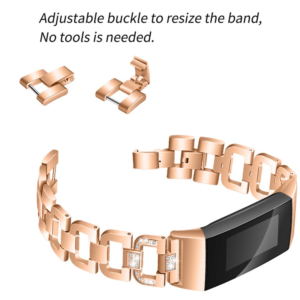 Cinturino Rhinestone bracelet Fitbit Charge 3/4 Rose Gold