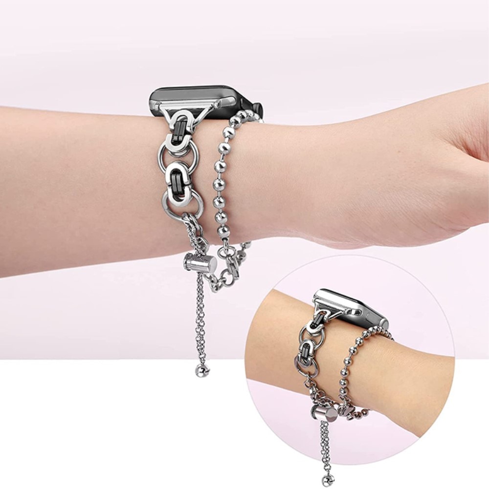 Cinturino in acciaio con perle Apple Watch 40mm d'argento