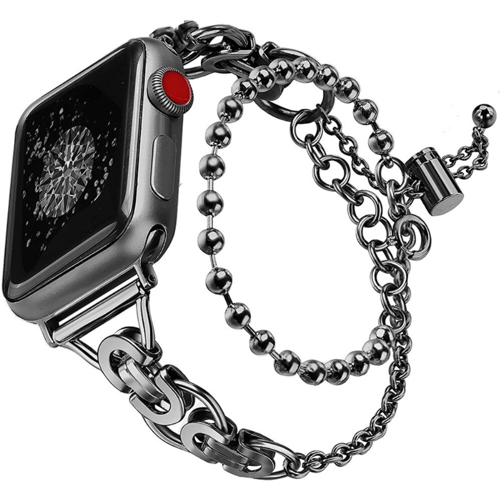 Cinturino in acciaio con perle Apple Watch 38mm nero