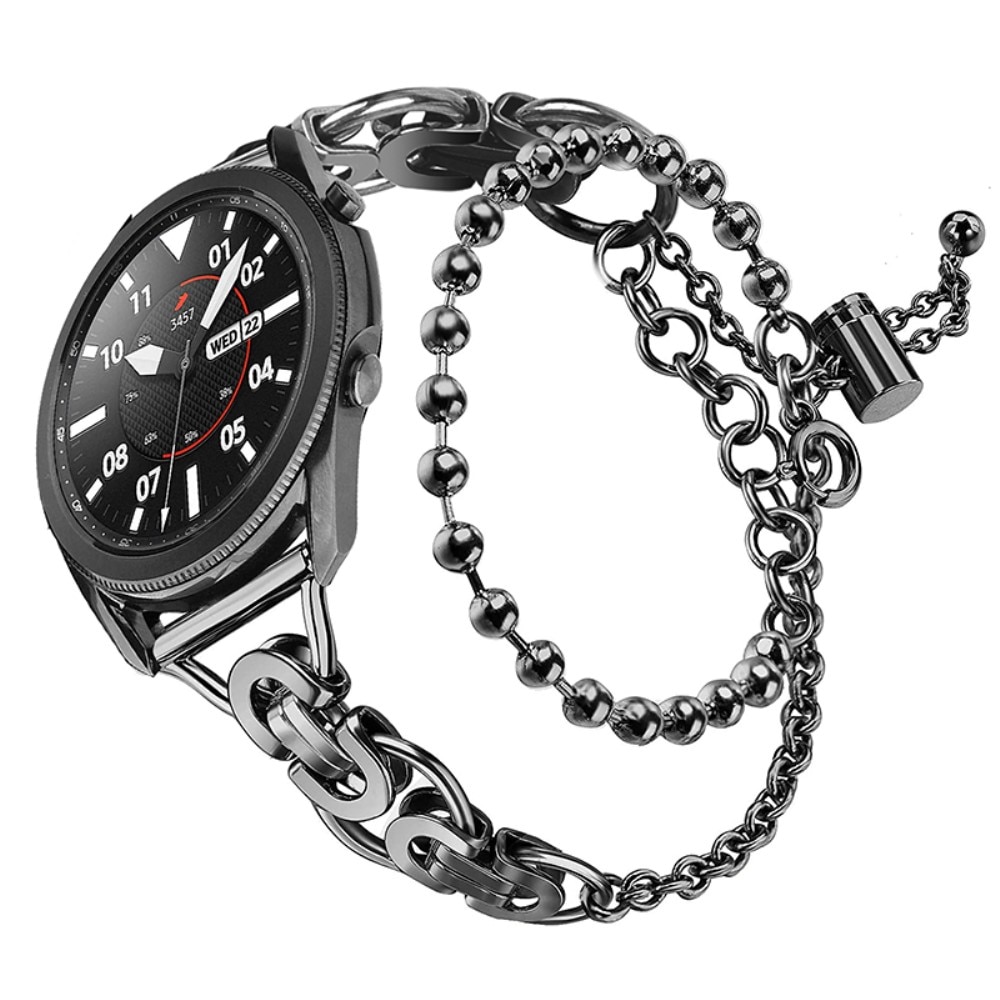 Cinturino in acciaio con perle Samsung Galaxy Watch 4 40/42/44/46mm Nero
