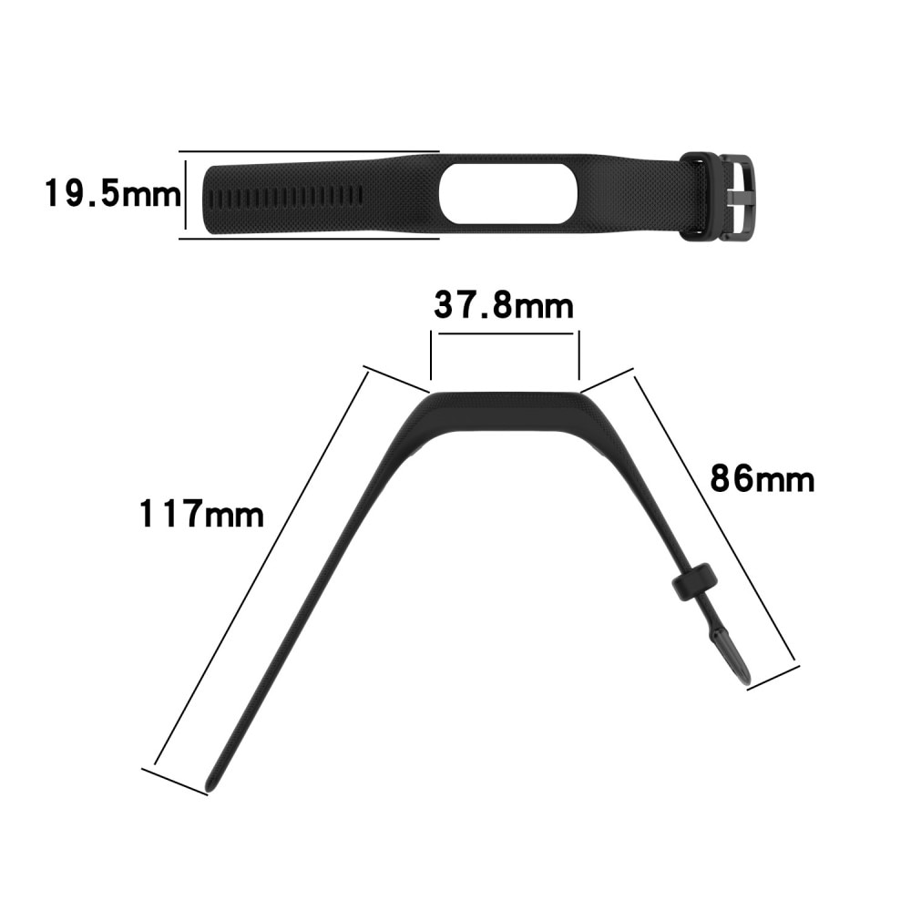 Cinturino in silicone per Garmin Vivosmart 5, Nero