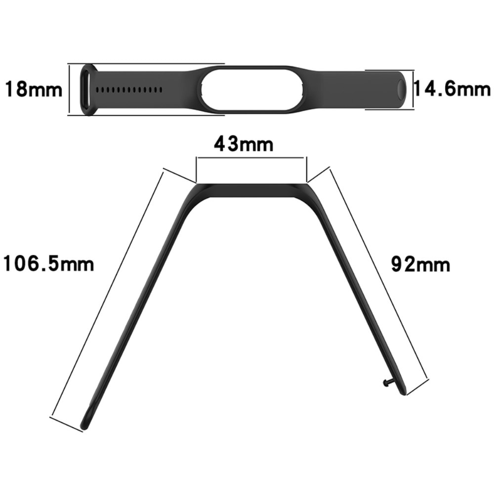 Cinturino in silicone per Xiaomi Mi Band 7, nero