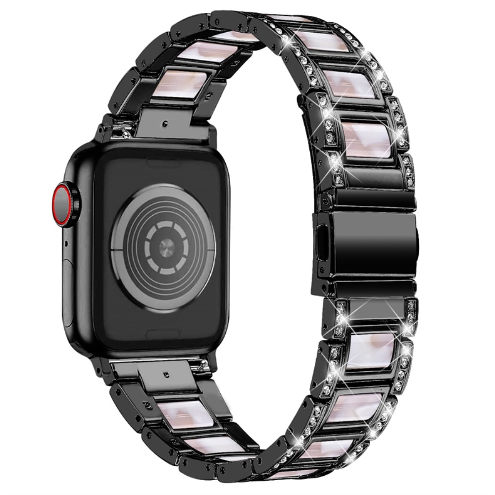Cinturino di diamanti Apple Watch 44mm Black Pearl