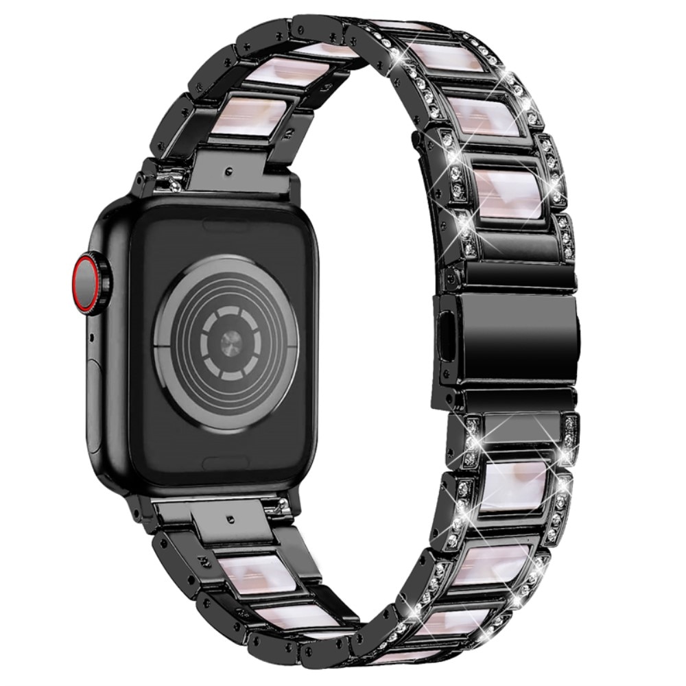 Cinturino di diamanti Apple Watch 45mm Series 8 Black Pearl