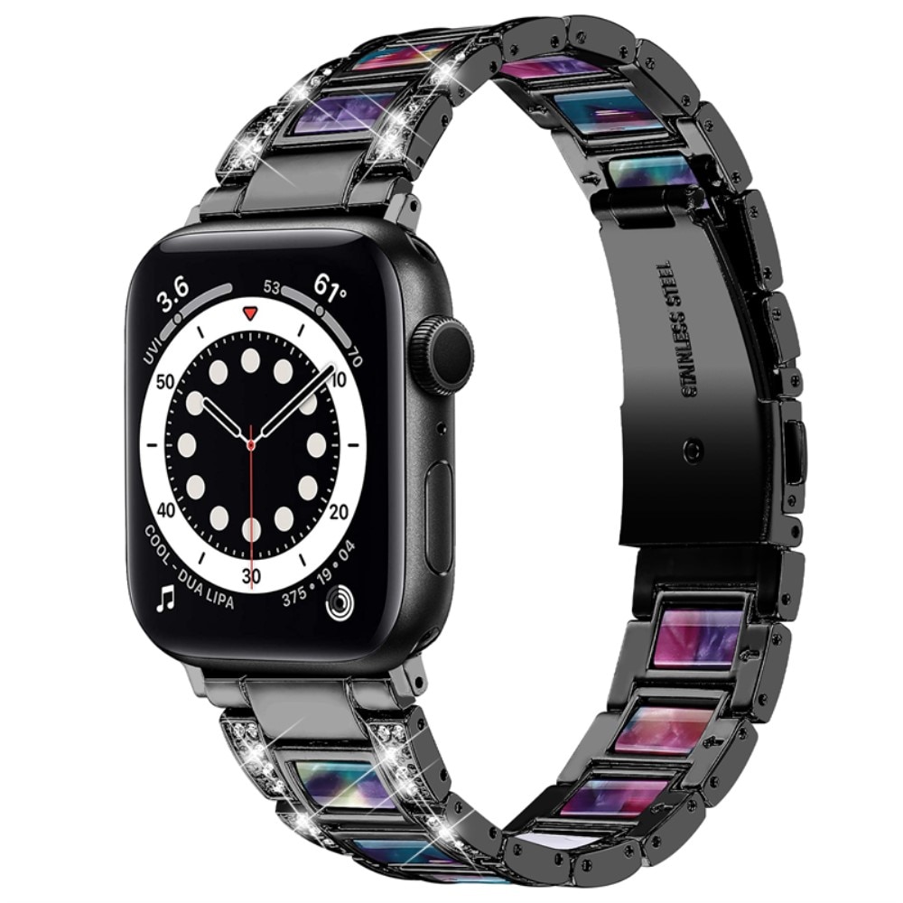 Cinturino di diamanti Apple Watch 38mm Black Space