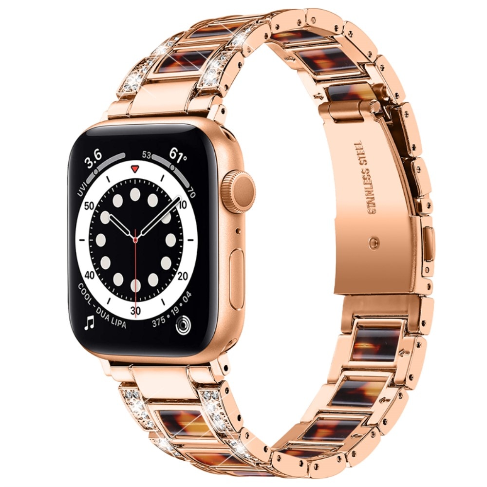 Cinturino di diamanti Apple Watch 41mm Series 9 Rosegold Coffee