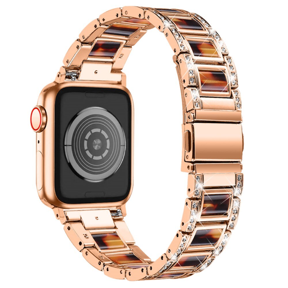 Cinturino di diamanti Apple Watch 41mm Series 9 Rosegold Coffee