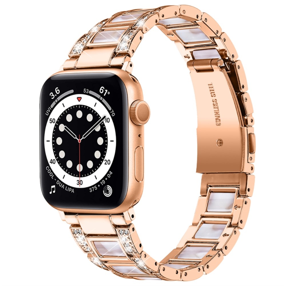 Cinturino di diamanti Apple Watch 40mm Rosegold Pearl