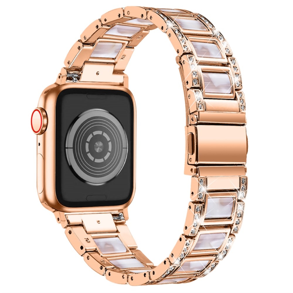Cinturino di diamanti Apple Watch Ultra 49mm Rosegold Pearl