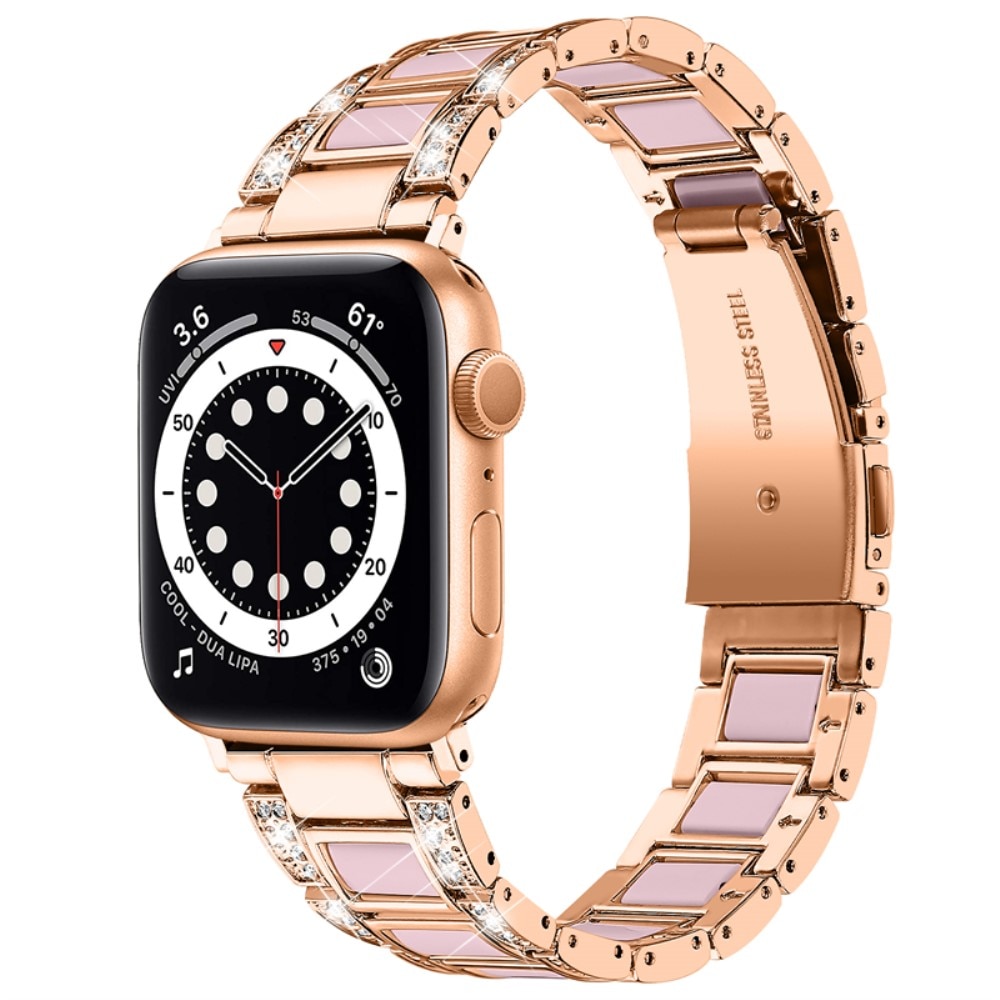 Cinturino di diamanti Apple Watch 45mm Series 9 Rosegold Rose