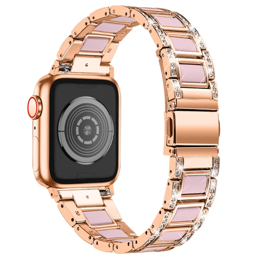 Cinturino di diamanti Apple Watch 45mm Series 9 Rosegold Rose