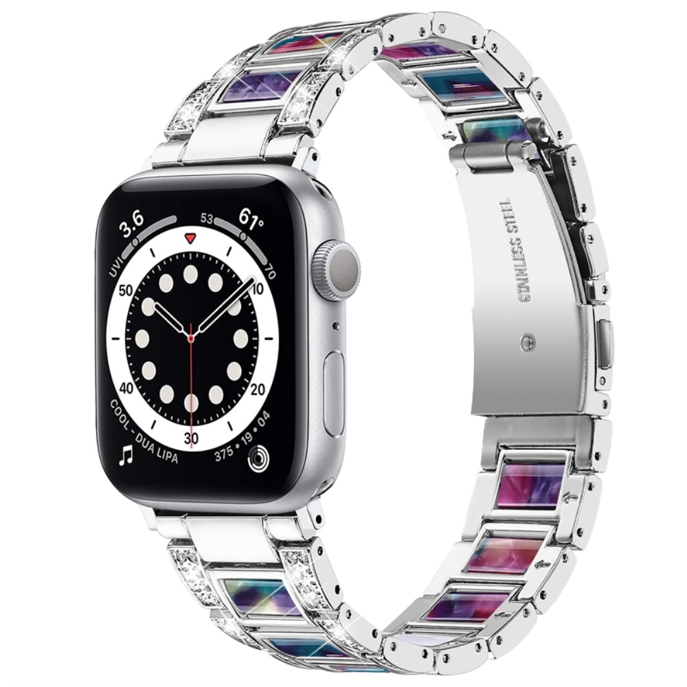 Cinturino di diamanti Apple Watch 42mm Silver Space