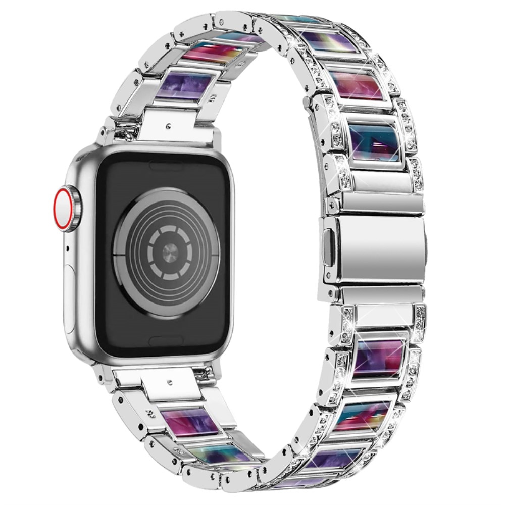 Cinturino di diamanti Apple Watch 41mm Silver Space