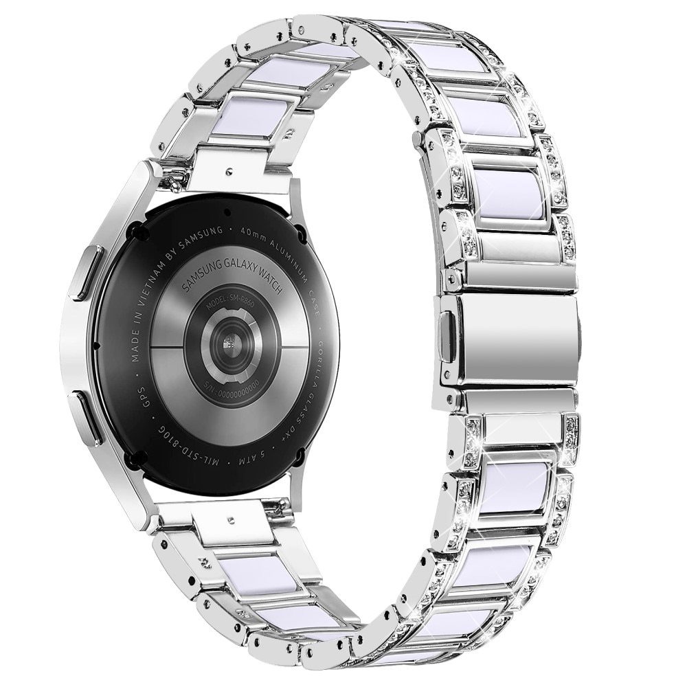 Cinturino di diamanti Garmin Vivomove Style Silver Snow