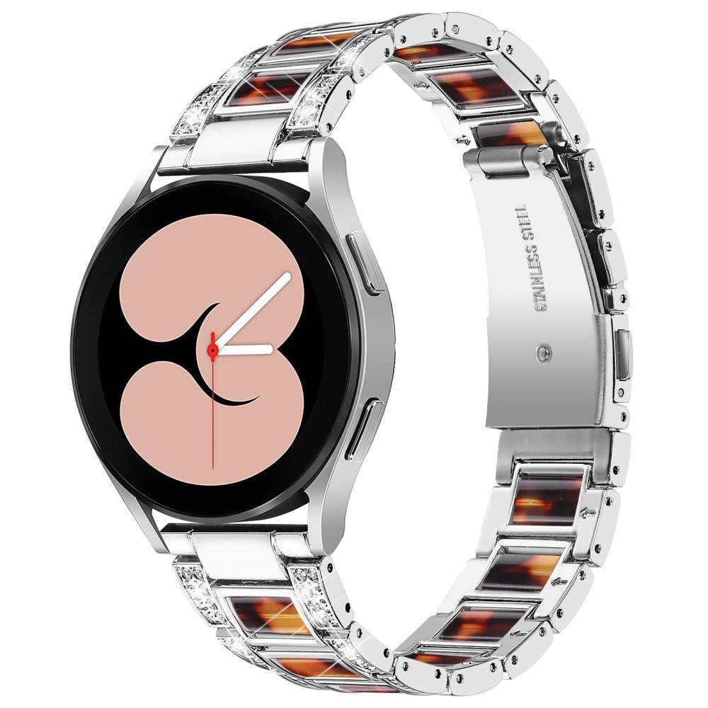 Cinturino di diamanti Samsung Galaxy Watch 4 40/42/44/46 Silver Coffee