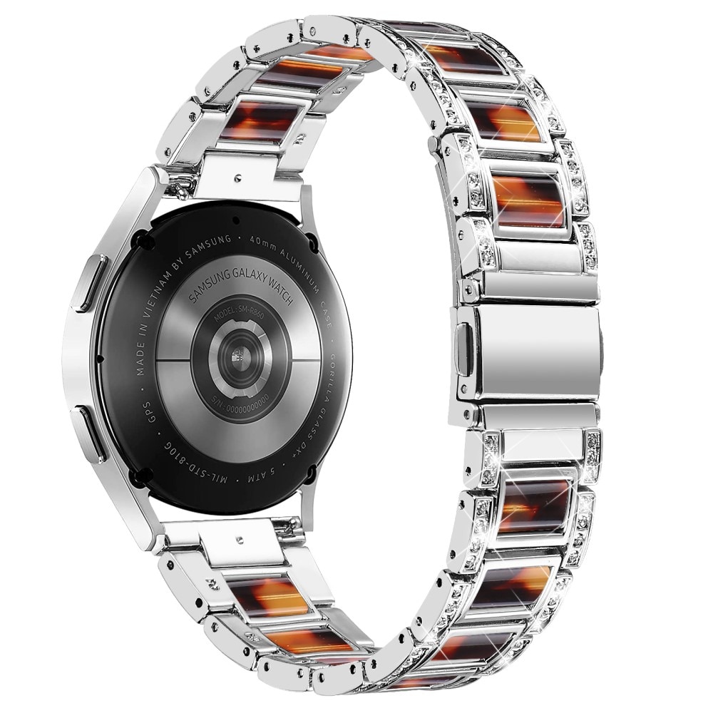 Cinturino di diamanti Garmin Vivoactive 5 Silver Coffee