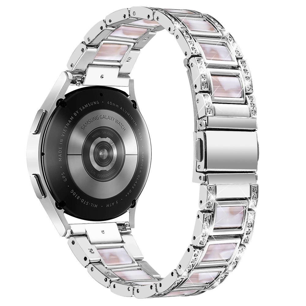 Cinturino di diamanti Samsung Galaxy Watch 5 Pro 45mm Silver Pearl