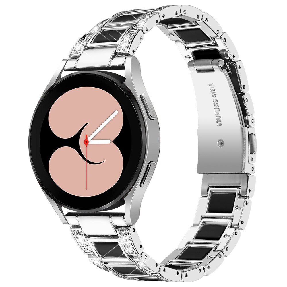 Cinturino di diamanti Samsung Galaxy Watch 4 40/42/44/46 Silver Night