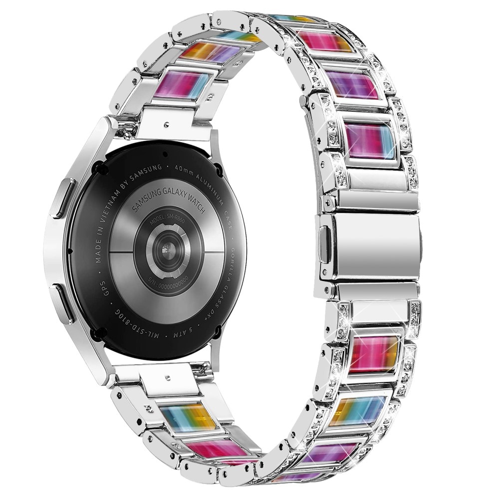 Cinturino di diamanti Samsung Galaxy Watch 5 Pro 45mm Silver Rainbow