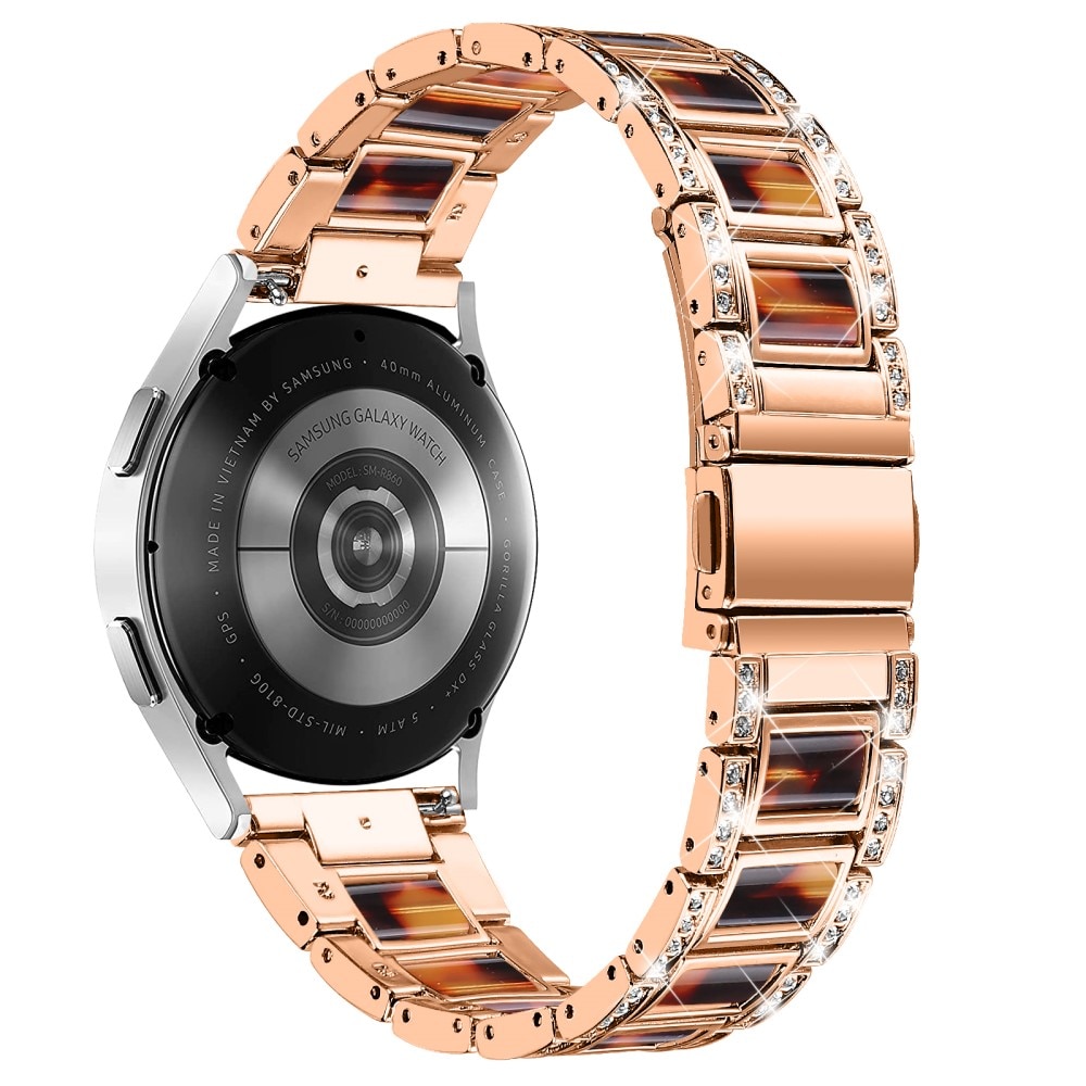Cinturino di diamanti Samsung Galaxy Watch 4 Classic 42mm Rosegold Coffee