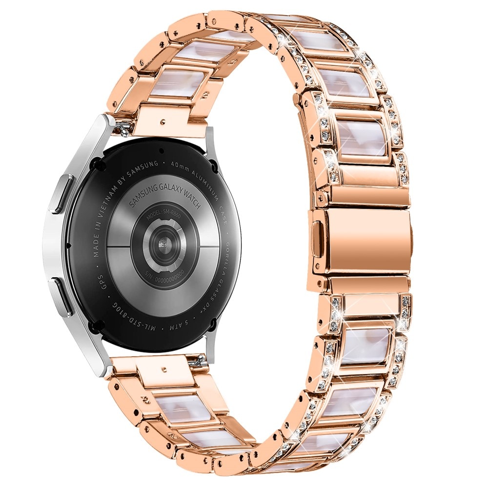 Cinturino di diamanti Samsung Galaxy Watch 4 Classic 46mm Rosegold Pearl