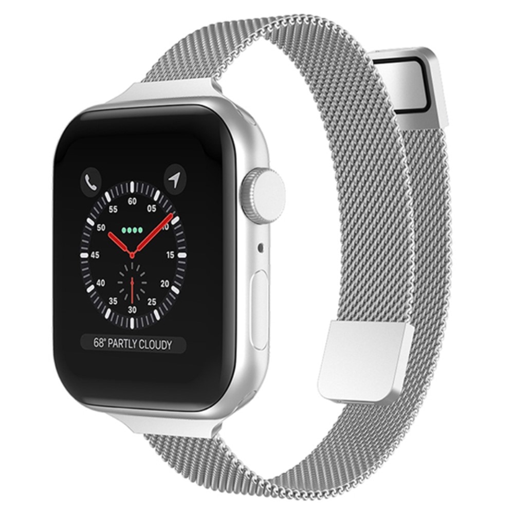 Cinturino sottile in maglia milanese Apple Watch 45mm Series 7 d'argento