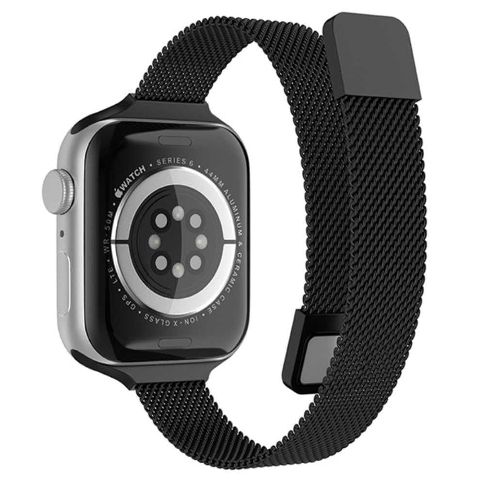 Cinturino sottile in maglia milanese Apple Watch 45mm Series 7 nero