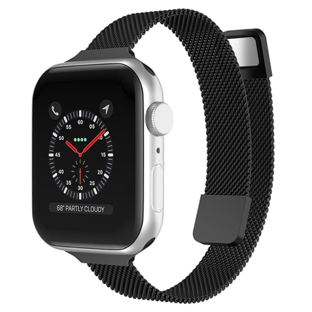 Cinturino sottile in maglia milanese Apple Watch 45mm Series 8 Nero