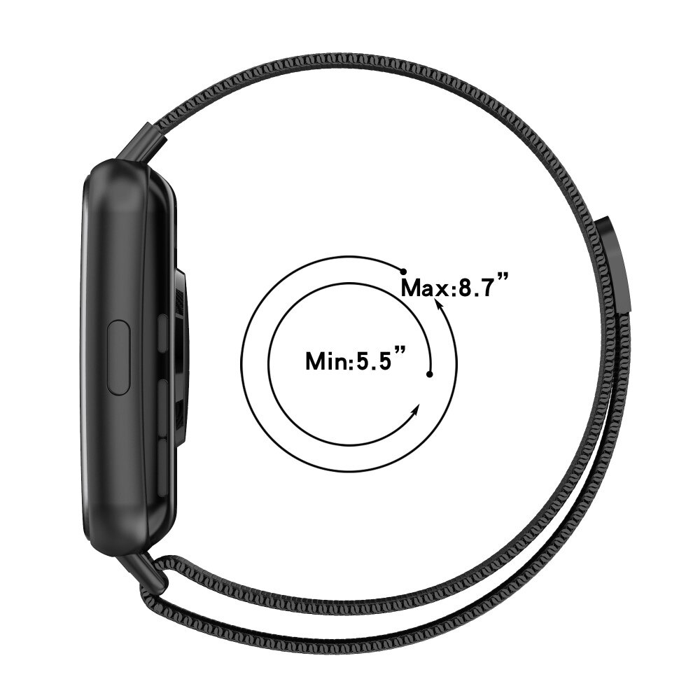 Cinturino in maglia milanese per Huawei Watch Fit 2, Nero