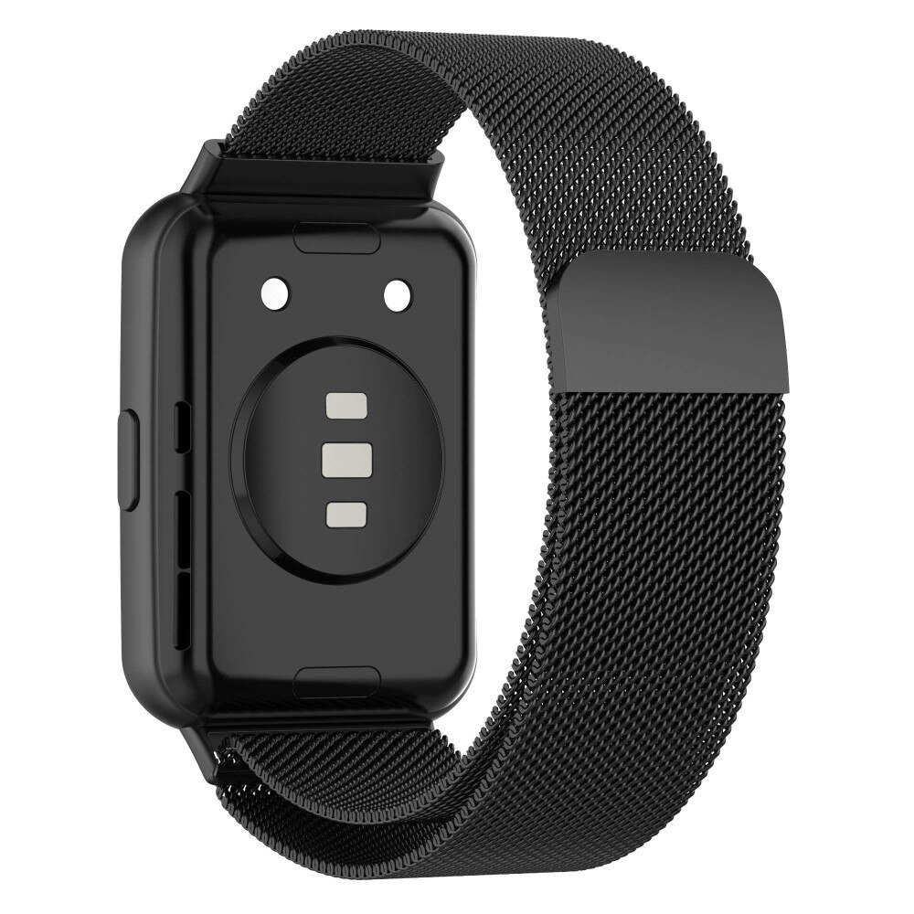 Cinturino in maglia milanese per Huawei Watch Fit 2, Nero