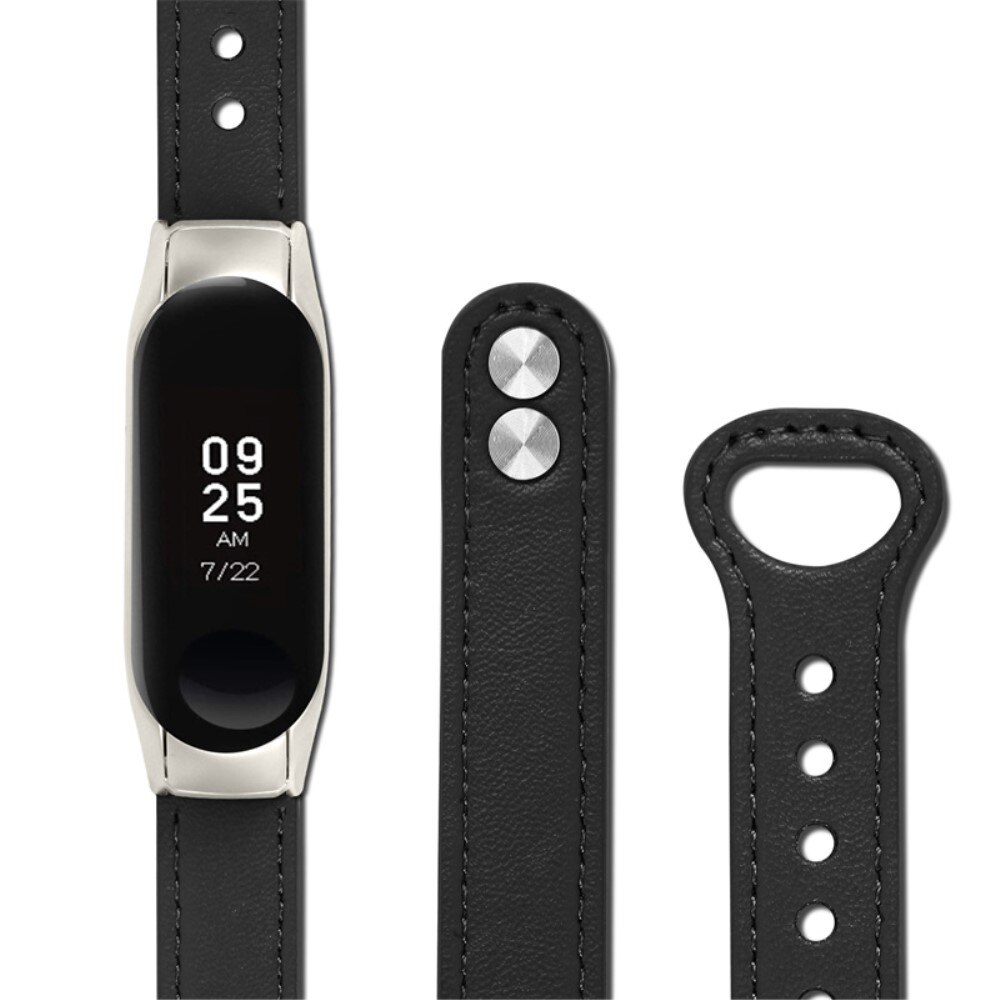 Cinturino Classico in pelle Xiaomi Mi Band 5/6 nero