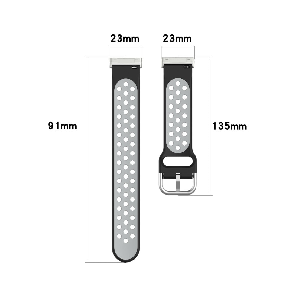 Cinturino in silicone per Fitbit Sense 2, nero