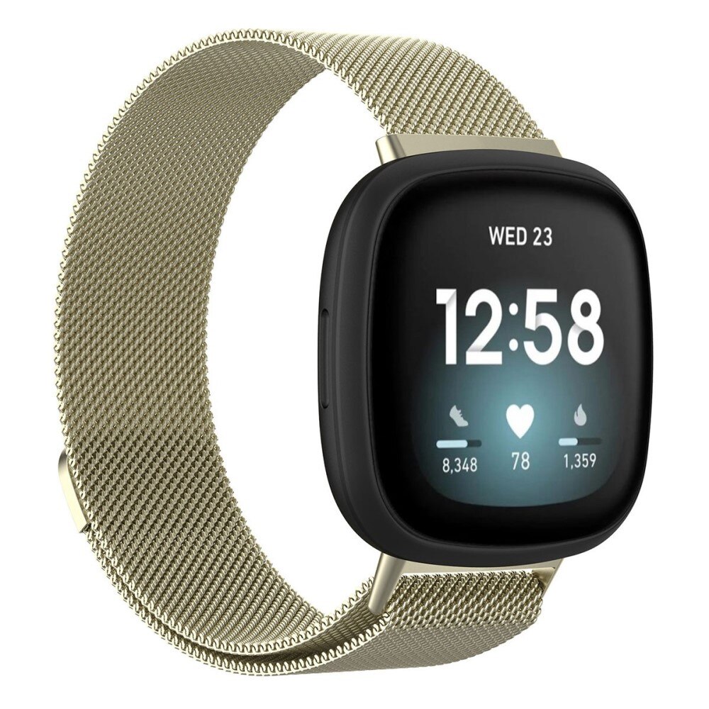 Cinturino in maglia milanese per Fitbit Sense 2, oro