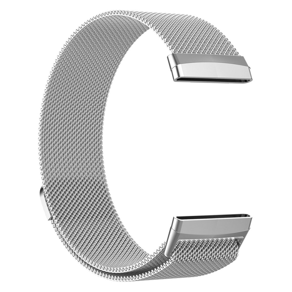 Cinturino in maglia milanese per Fitbit Versa 4, d'argento