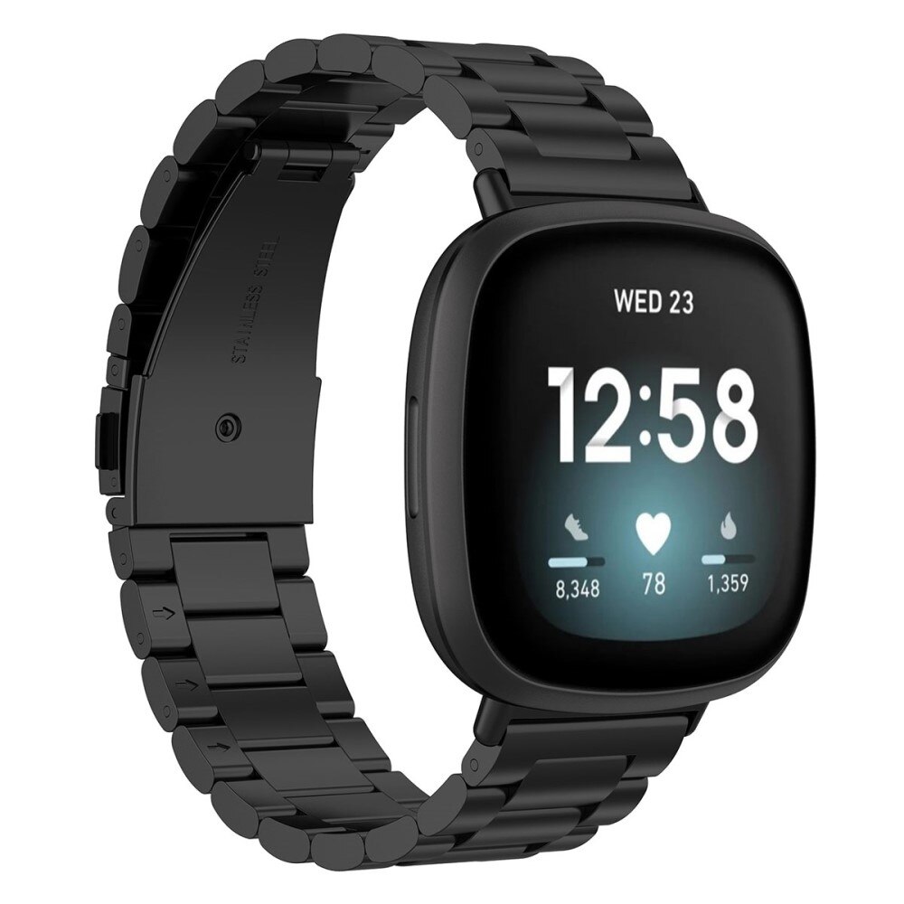 Cinturino in metallo Fitbit Versa 4 Nero