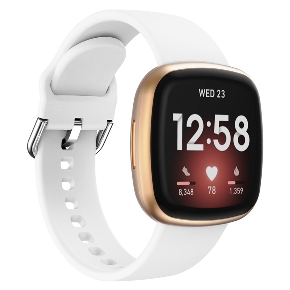 Cinturino in silicone per Fitbit Versa 4, bianco