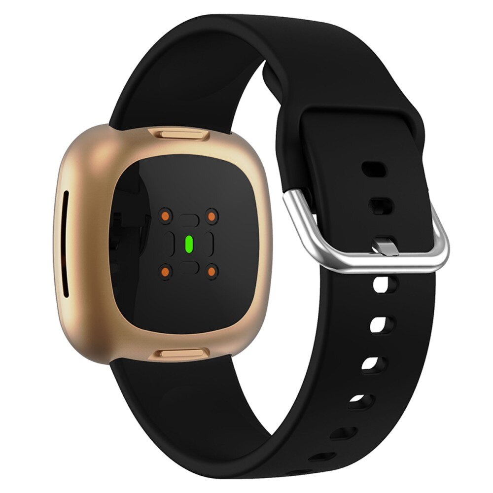 Cinturino in silicone per Fitbit Versa 4, nero