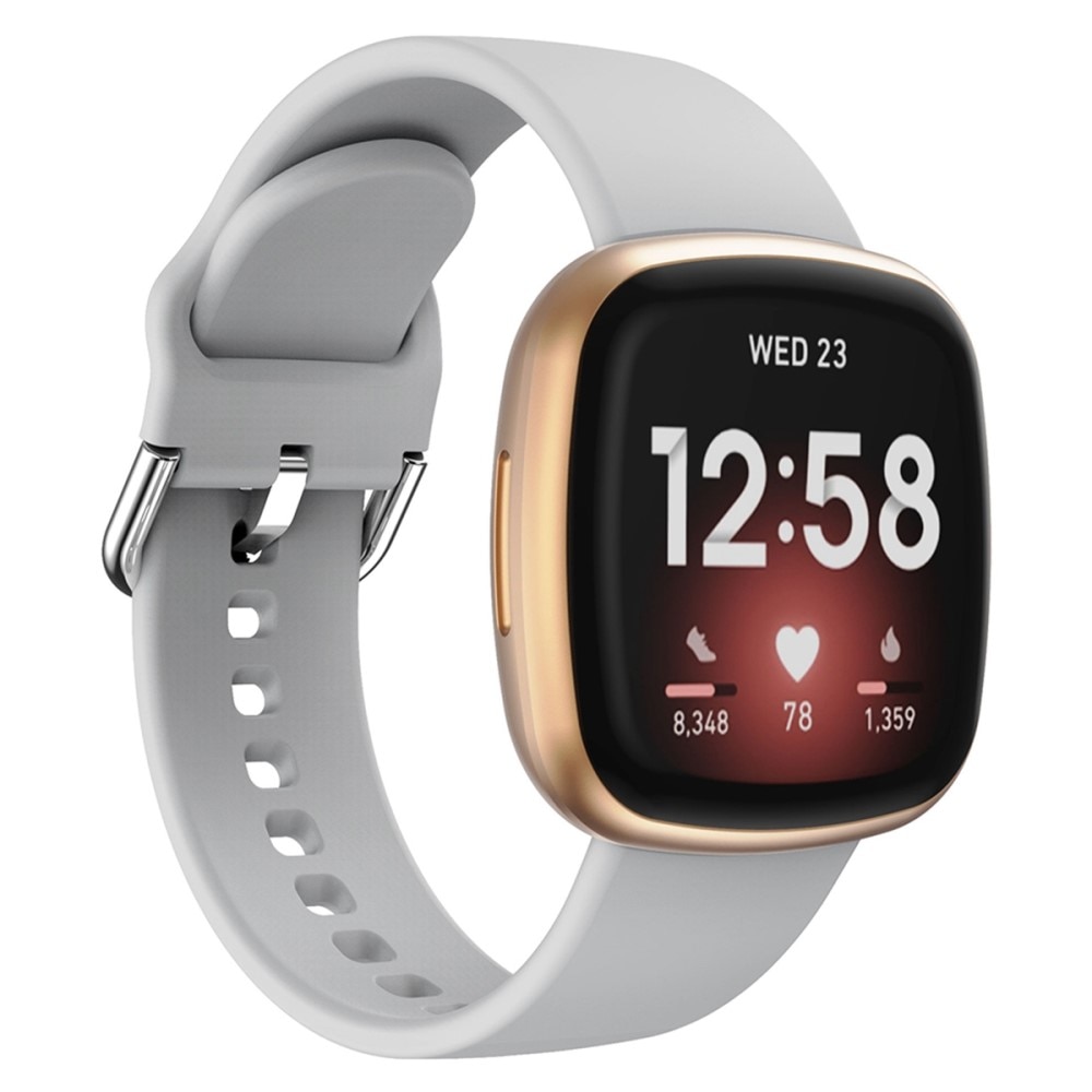 Cinturino in silicone per Fitbit Versa 4, grigio