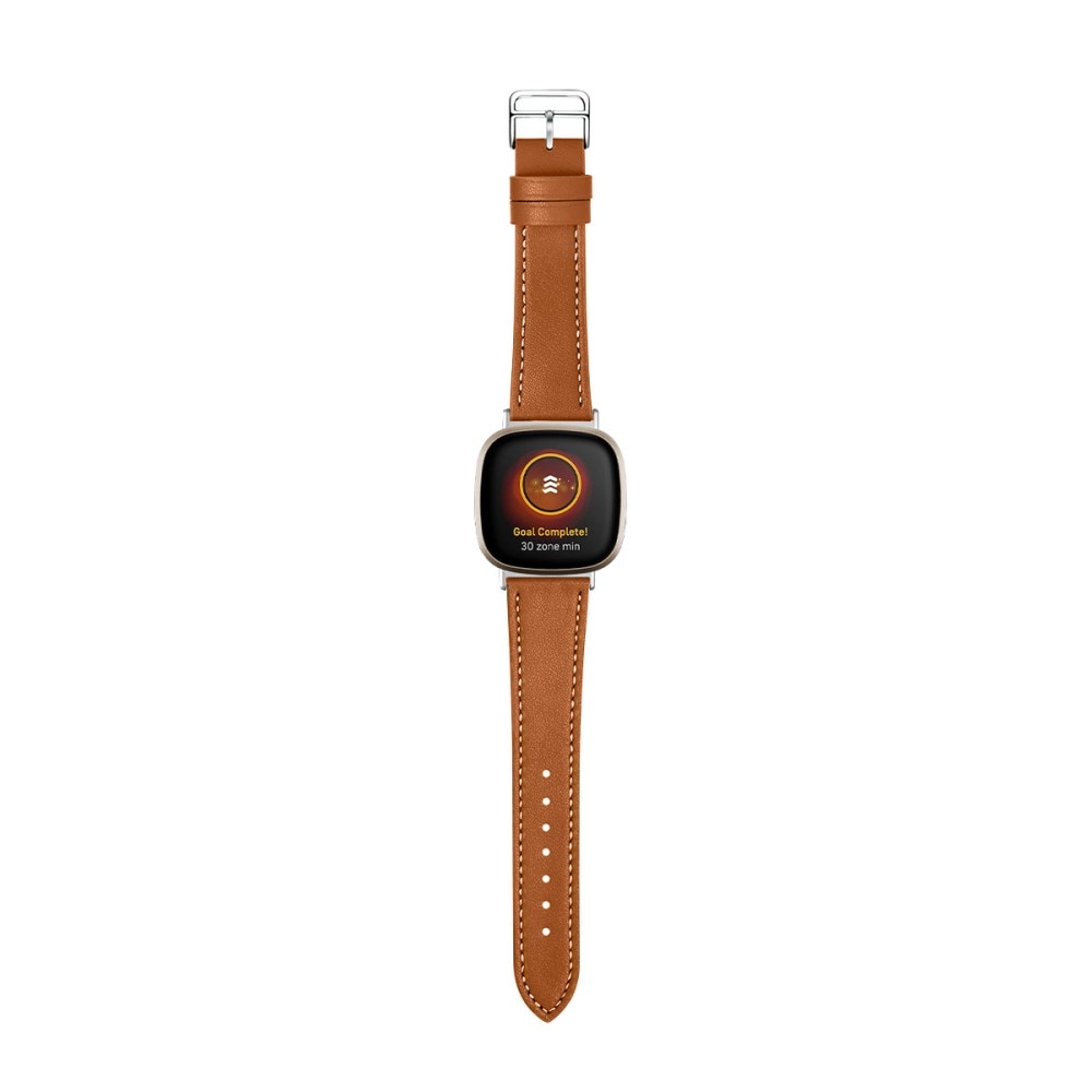 Cinturino in pelle Fitbit Sense 2 Marrone