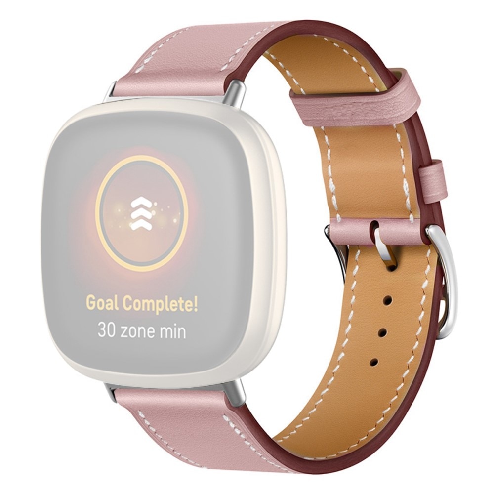 Cinturino in pelle Fitbit Versa 4 Rosa