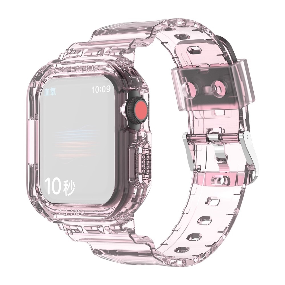 Cinturino con cover Crystal Apple Watch 45mm Series 8 Rosa