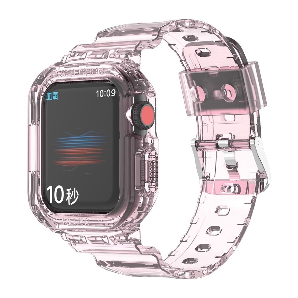 Cinturino con cover Crystal Apple Watch 45mm Series 8 Rosa