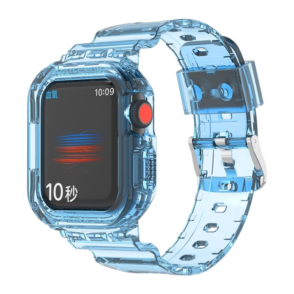 Cinturino con cover Crystal Apple Watch 45mm Series 7 blu