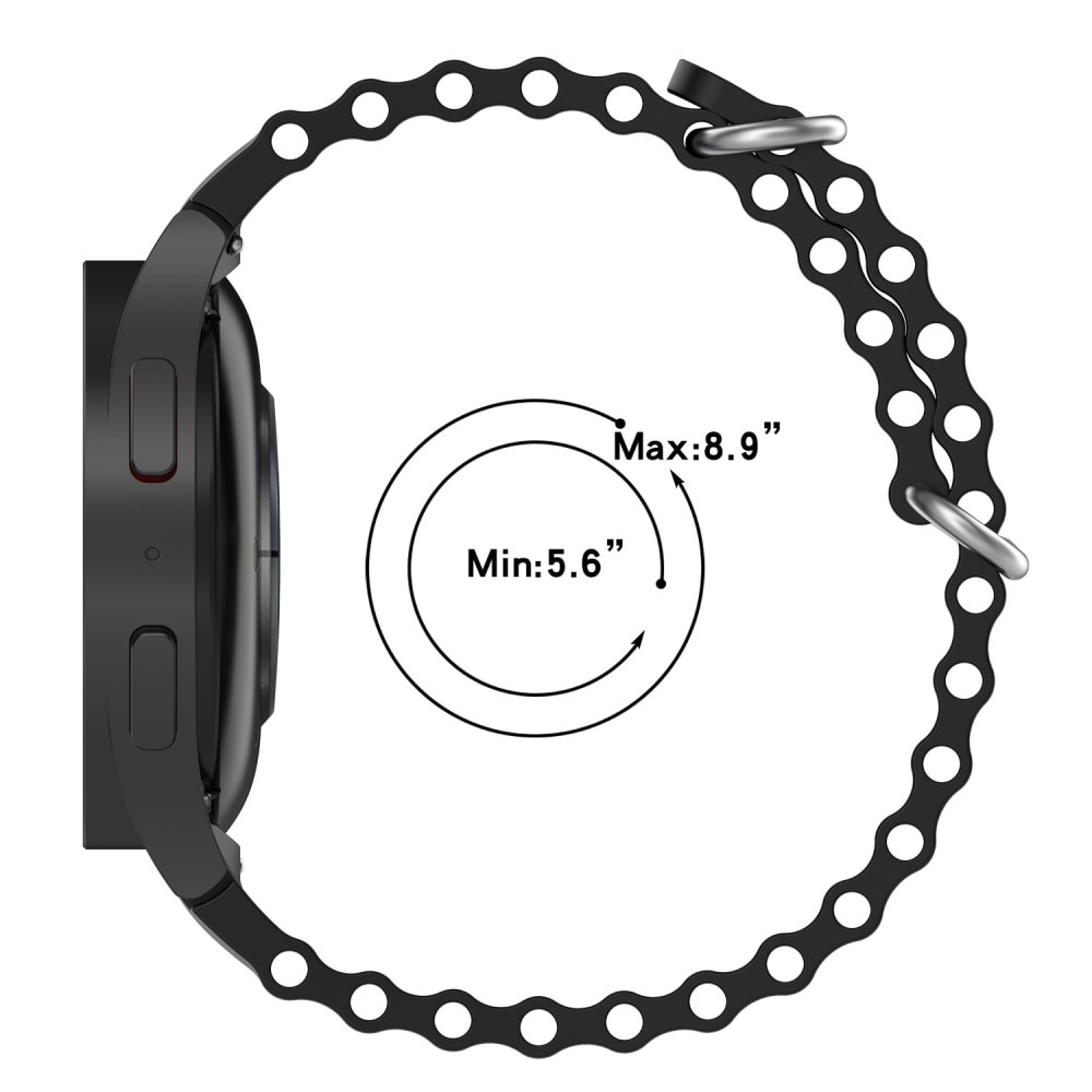 Full Fit Cinturino in silicone Resistente Samsung Galaxy Watch 5 Pro 45mm nero