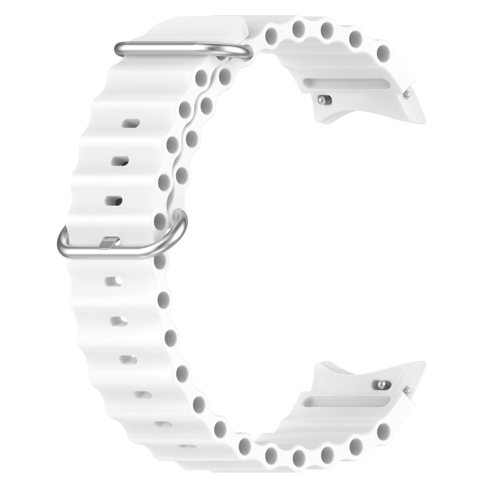 Full Fit Cinturino in silicone Resistente Samsung Galaxy Watch 4 44mm, bianco