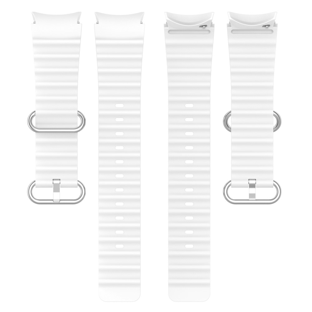 Full Fit Cinturino in silicone Resistente Samsung Galaxy Watch 4 44mm, bianco